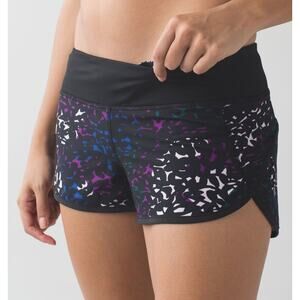 Lululemon Speed Up Lined Short 2.5” Lined Shadow Wrap Multi Black Size 6 EUC